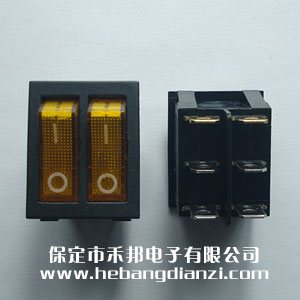 KCD8-212N雙聯(lián)船型開關(guān) 黃色